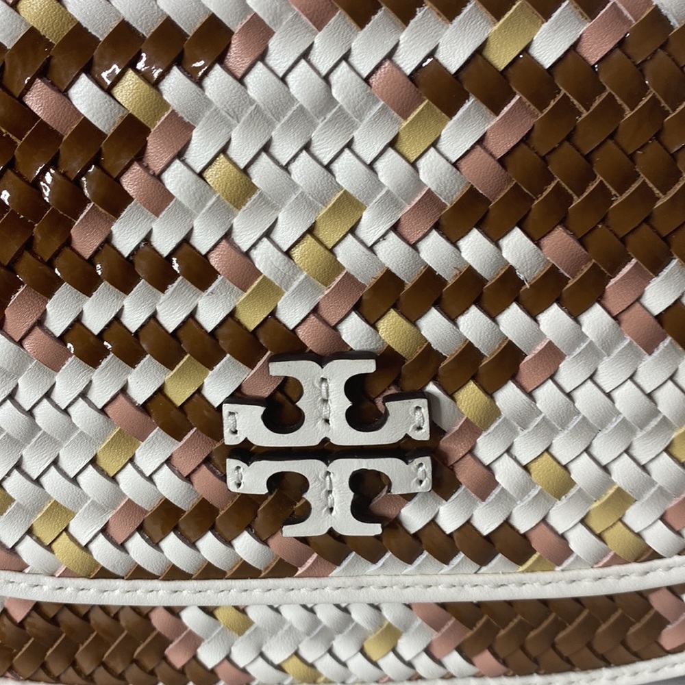Tory Burch Britten Woven Small Saddle Bag - Picture 6 of 8